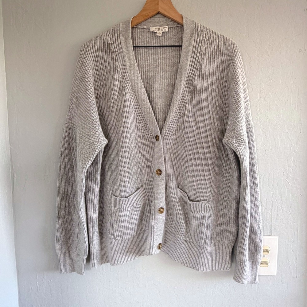 J.Crew Cardigan Sweater Women's M Re-Imagined Cotton Cashmere Button Front